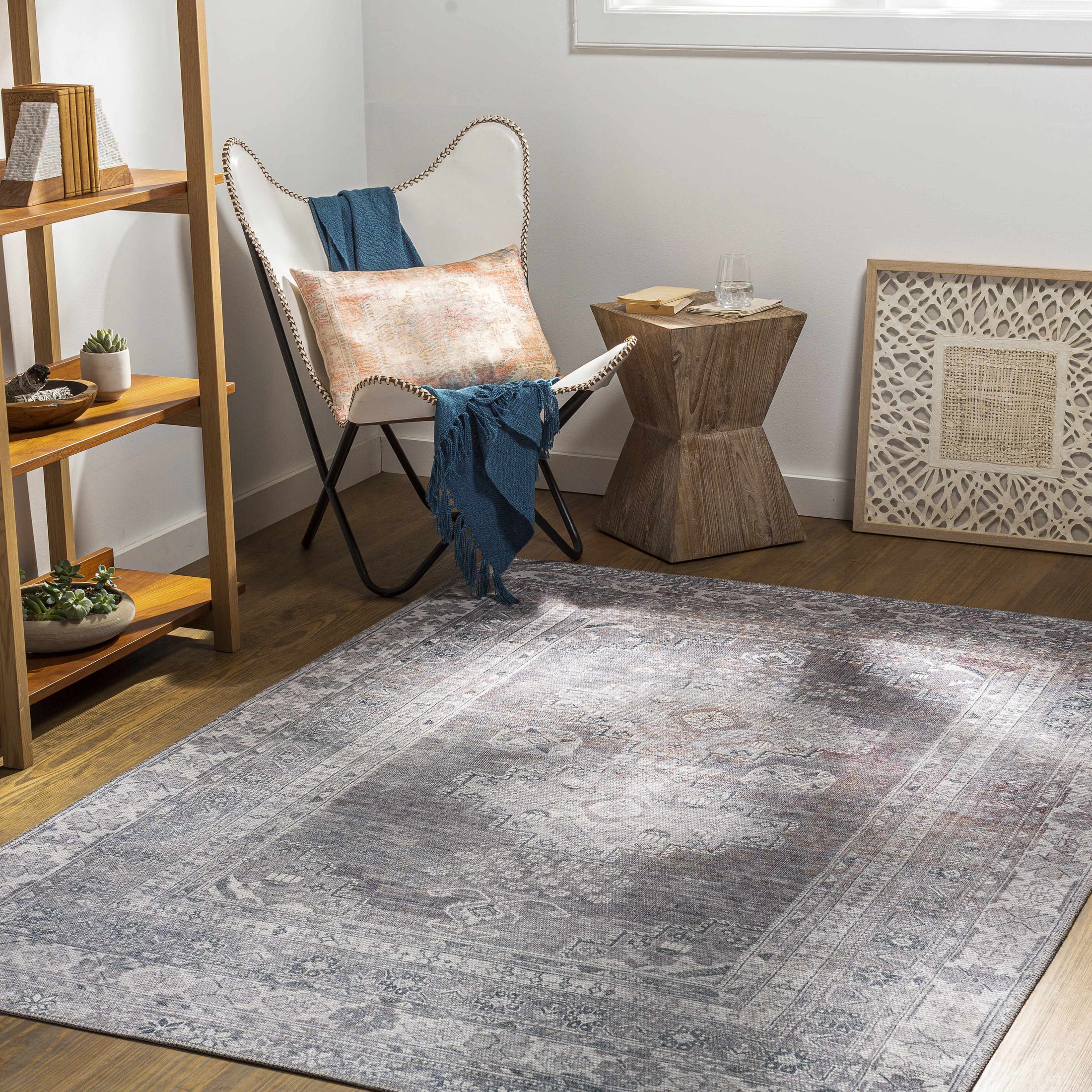 Baltinglass Gray Washable Rug