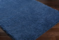 Load image into Gallery viewer, Faina Solid Dark Blue Shag Rug Washable
