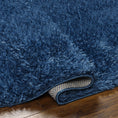 Load image into Gallery viewer, Faina Solid Dark Blue Shag Rug Washable
