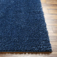 Load image into Gallery viewer, Faina Solid Dark Blue Shag Rug Washable
