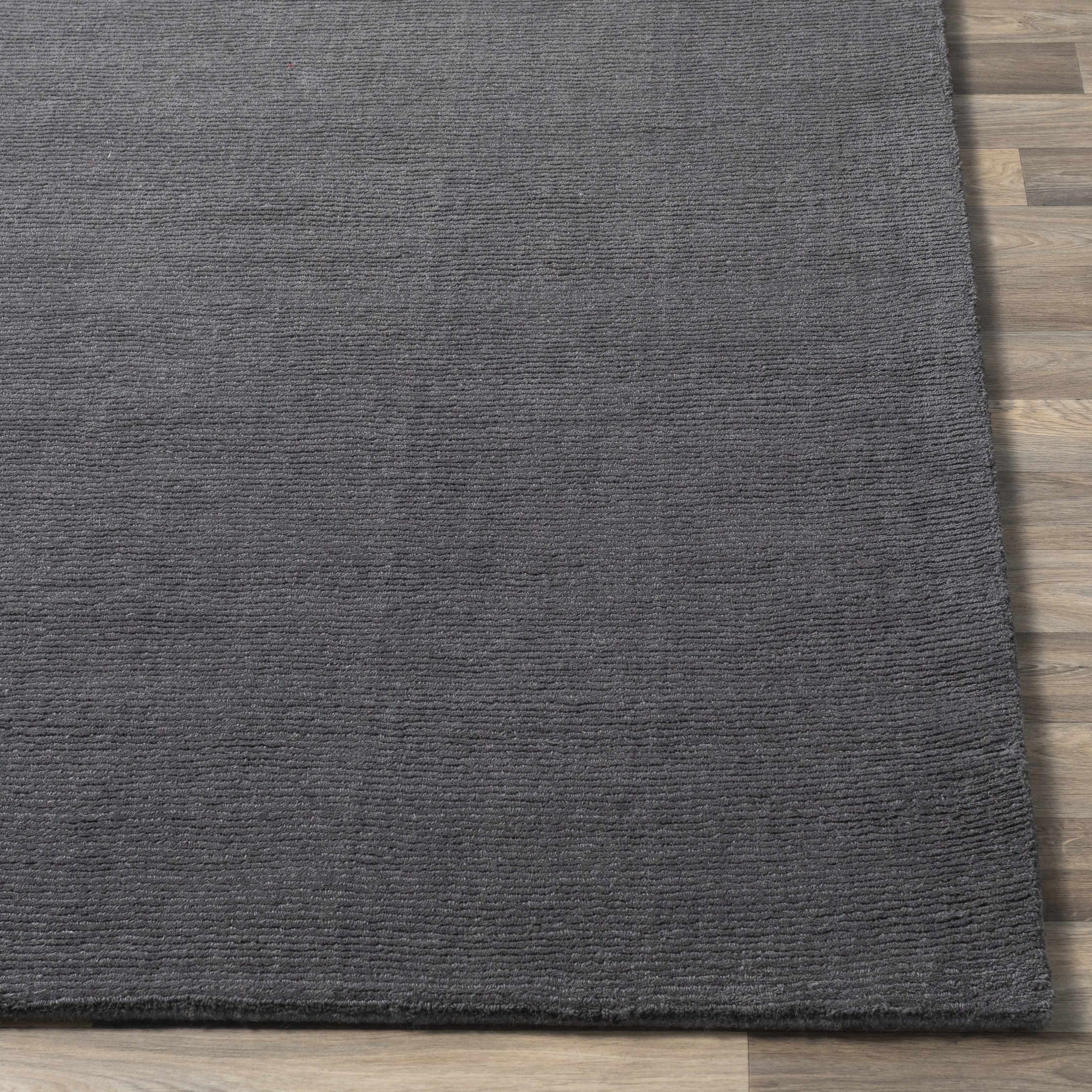 Brockton Solid Wool Charcoal Area Rug