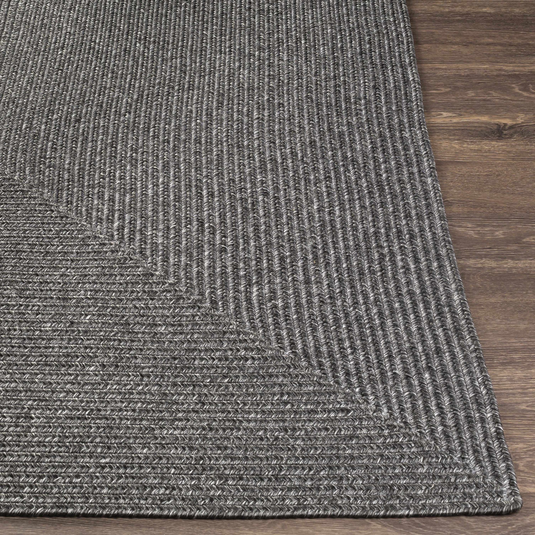 Black Braided Faux Jute Rug