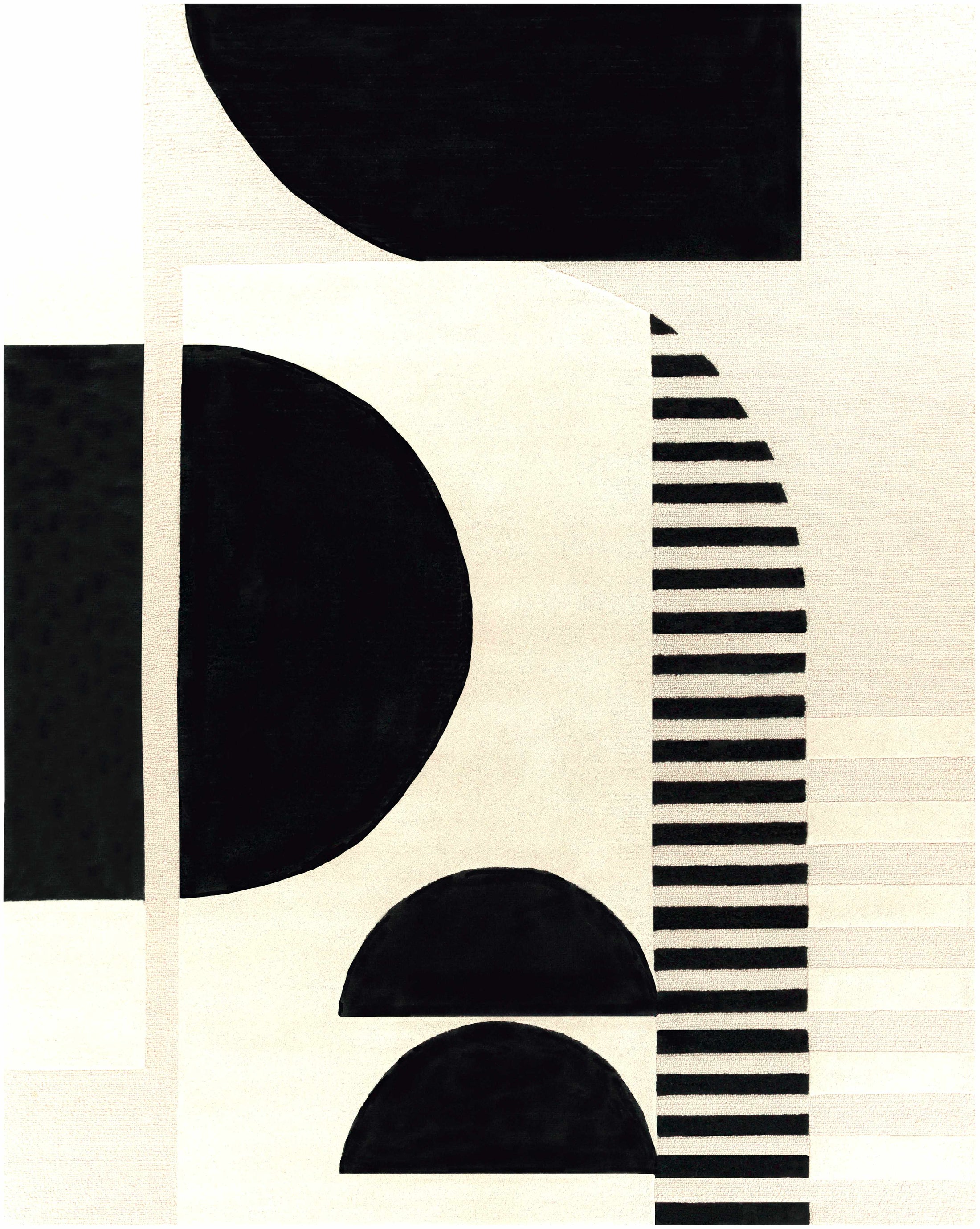 Brooklyn Black&White Modern Wool Rug