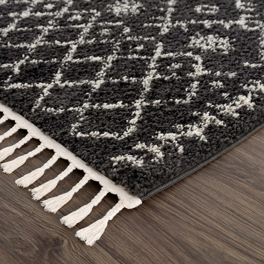 Black Godalming Shag Rug - Clearance