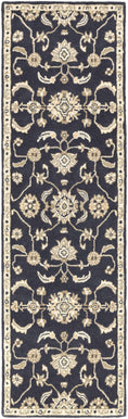 Load image into Gallery viewer, Copen Black Floral Wool Rug
