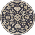 Load image into Gallery viewer, Copen Black Floral Wool Rug
