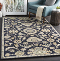 Load image into Gallery viewer, Copen Black Floral Wool Rug
