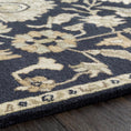 Load image into Gallery viewer, Copen Black Floral Wool Rug
