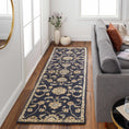 Load image into Gallery viewer, Copen Black Floral Wool Rug
