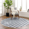 Load image into Gallery viewer, Alie Gray Checkered Washable Area Rug
