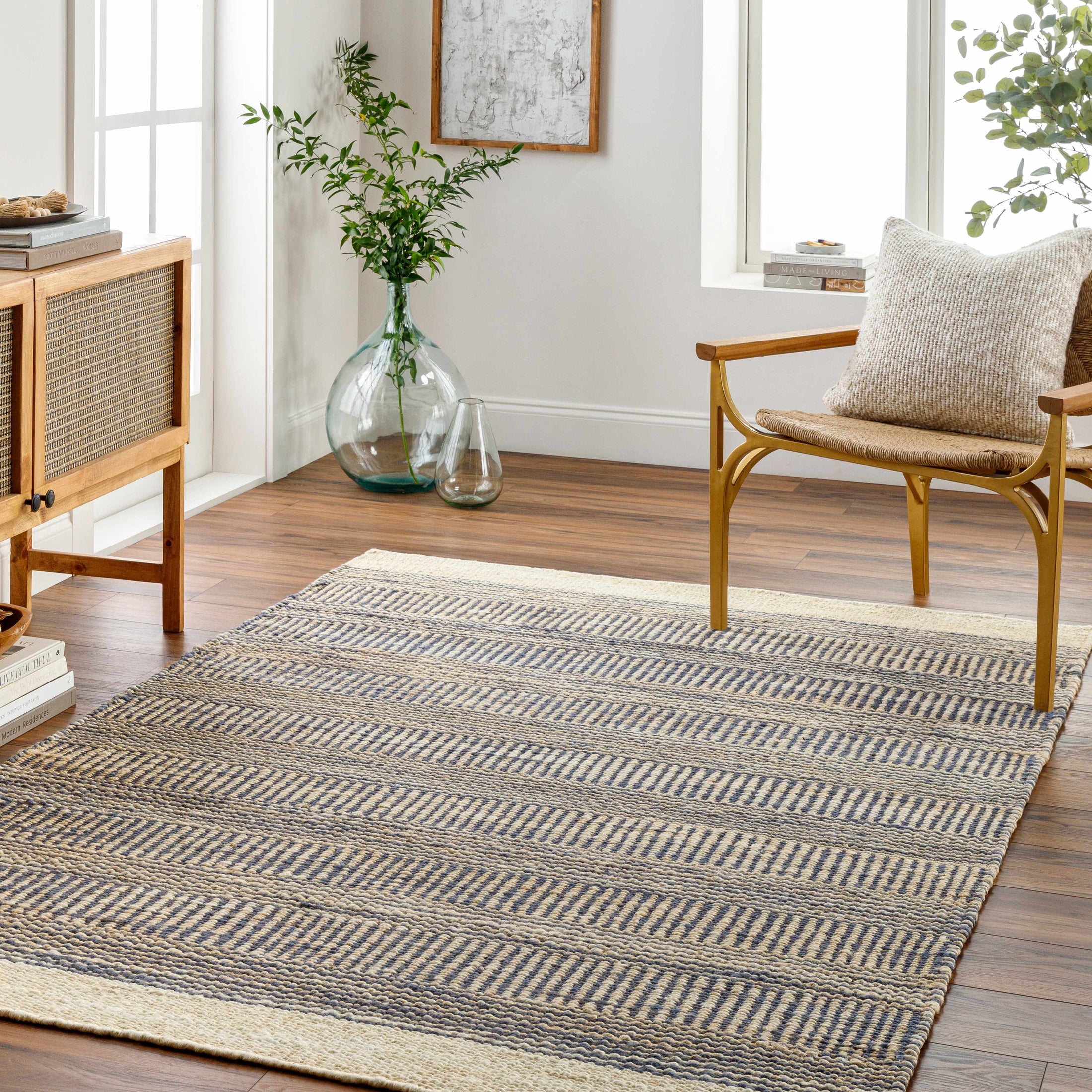 Blue Elle Jute Rug