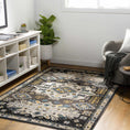 Load image into Gallery viewer, Cabacungan Black & Blue Washable Area Rug - Clearance
