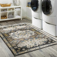 Load image into Gallery viewer, Cabacungan Black & Blue Washable Area Rug - Clearance
